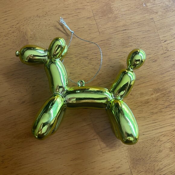 Lustrous yellow balloon dog ornament - Picture 7 of 9